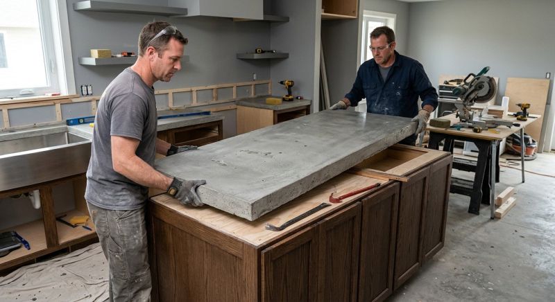 Poured Countertop Installation in Sonoma County, CA